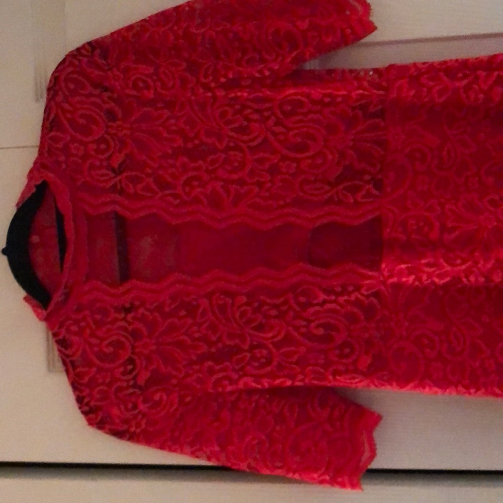 Red Lace Dtess - Picture 3 of 6
